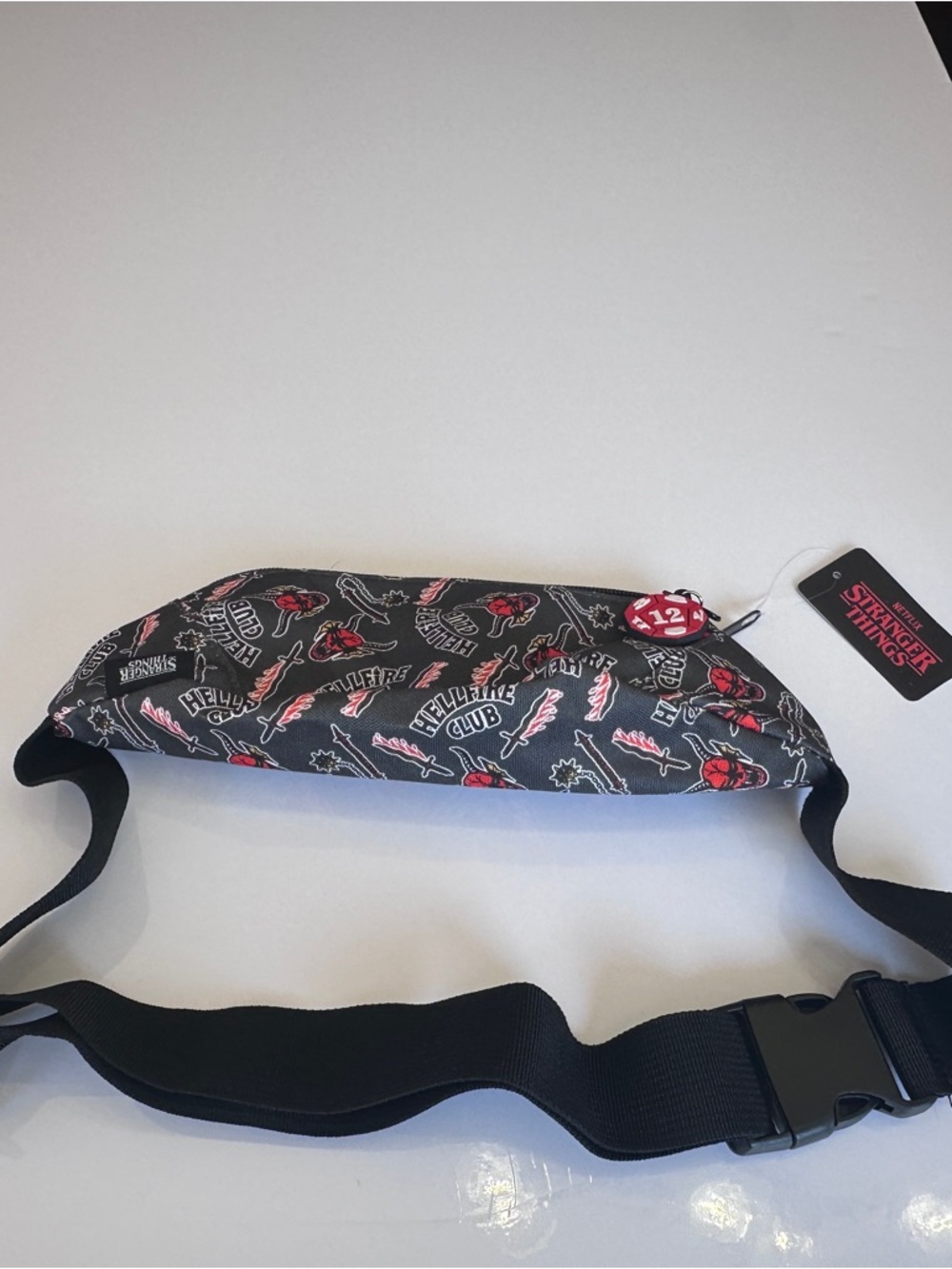 Black & Red Graphic Fanny Pack CultureFly Stranger Things Hellfire Club